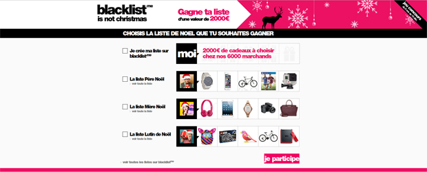 Jeu Concours Blacklist.me is not christmas