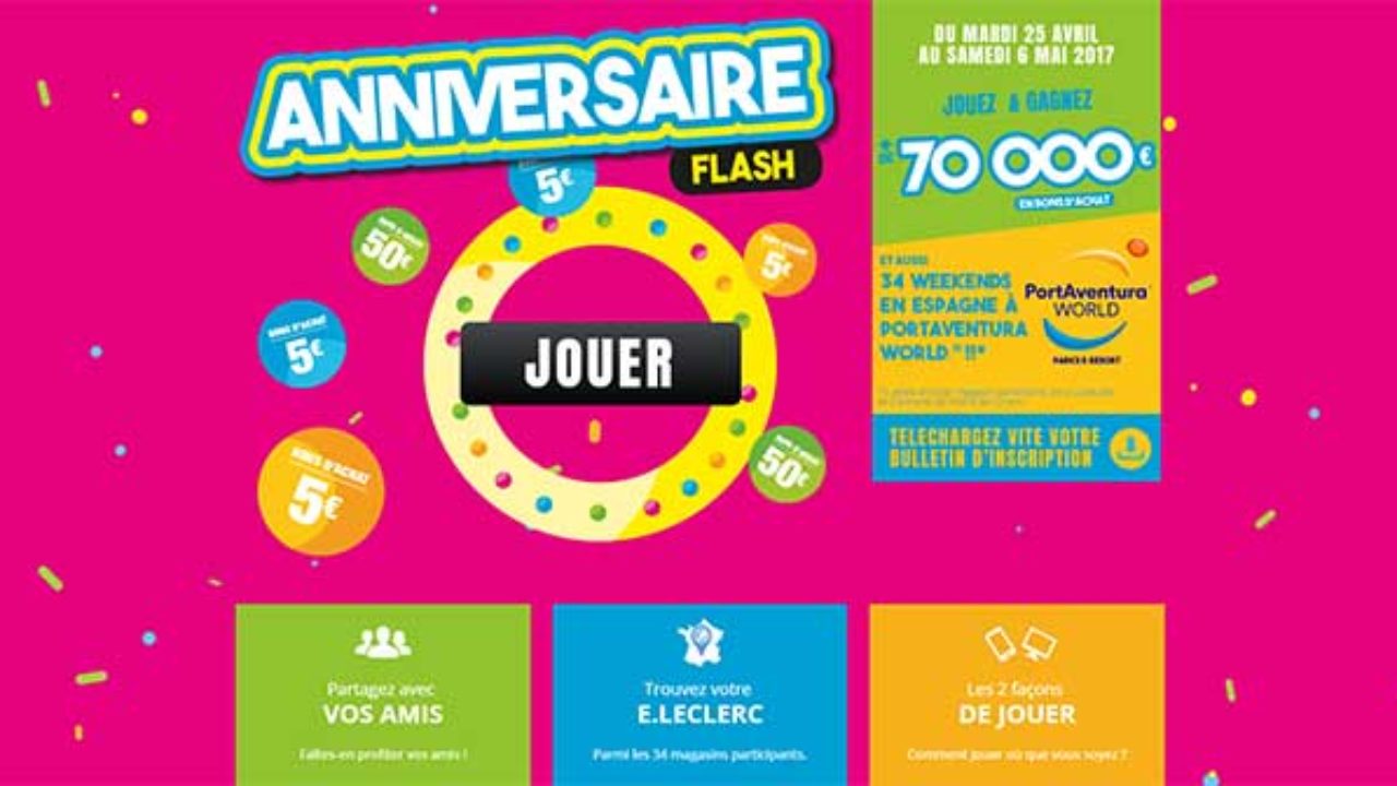 Www Anniversaire Flash Com Jeu Anniversaire Flash Leclerc 17 Bestofconcours