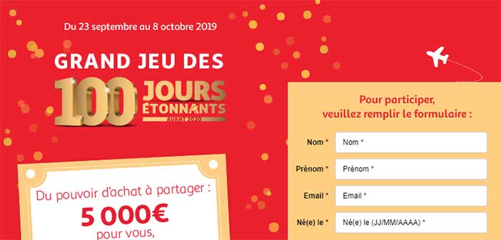 Jeu.auchan.fr/100jours2019 - Jeu Les 100 Jours Auchan