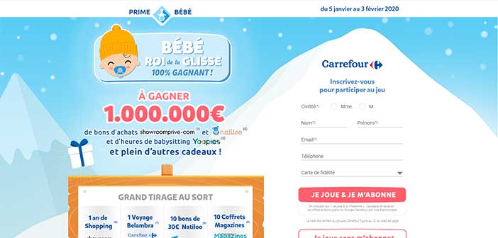 www.carrefour.fr - Grand Jeu Bébé Roi de la Glisse