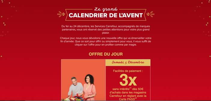 www.carrefour.fr - Grand Calendrier de l'Avent Service Carrefour