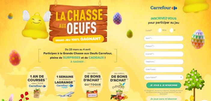 www.carrefour.fr - Grand Jeu La chasse aux oeufs Carrefour