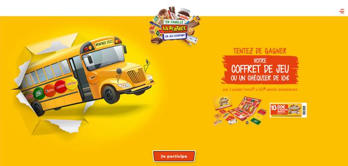 www.enfamillelarentreeunjeudenfant.com - Grand Jeu de la Rentrée Nutella Bic