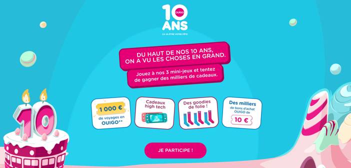 10ans.ouigo.com Jeu Ouigo 10 ans Anniversaire